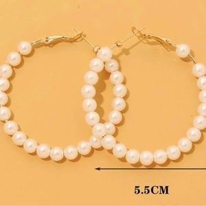 NEW PEARL HOOP EARRINGS